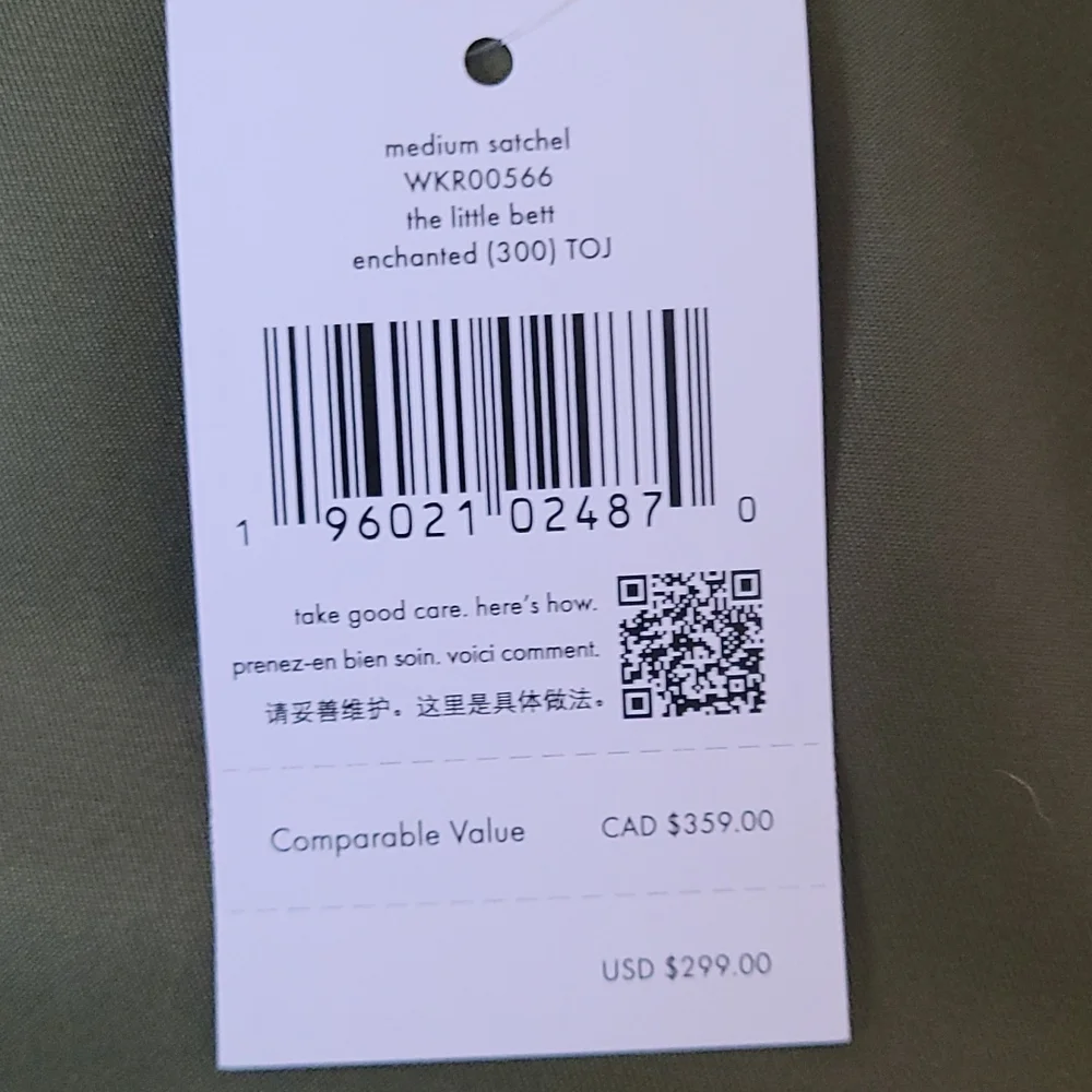 Kate Spade Chelsea Medium Nylon Satchel Crossbody Bag Enchanted Green - Picture 7 of 10